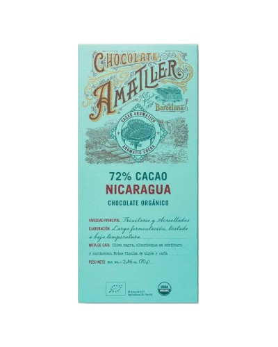 Tableta Chocolate Amatller 72% cacao Nicaragua 70g