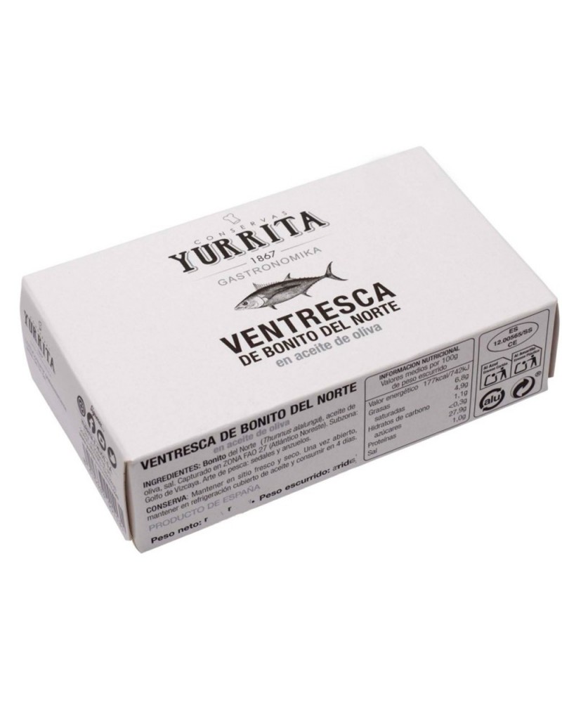 Ventresca de Bonito del Norte en  Aceite de Oliva Yurrita 112gr.