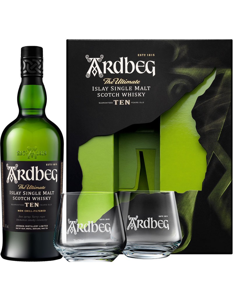 Ardbeg 10 Años + 2 copas
