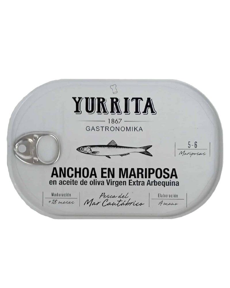 Anchoa en Mariposa 5/6 en Aceite de Oliva Yurrita 105g