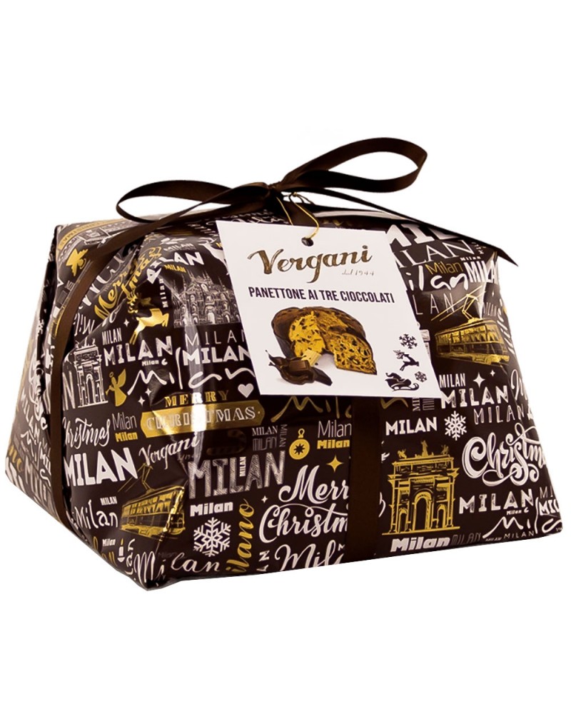 Panettone Tres Chocolates Vergani 750gr.
