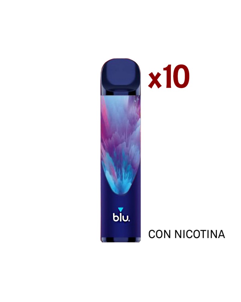 Pack 10 Blu Bar Vaper Desechable - Frutos Rojos Acidos Con Nicotina 1000 Caladas