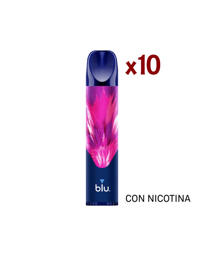 Pack 10 Blu Bar Vaper Desechable - Uva Con Nicotina 1000 Caladas