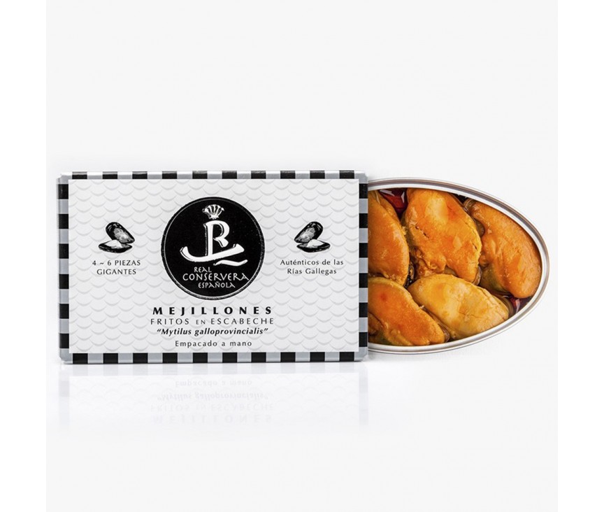 Mejillones Fritos En Escabeche 4/6 Real Conservera Española 115gr.