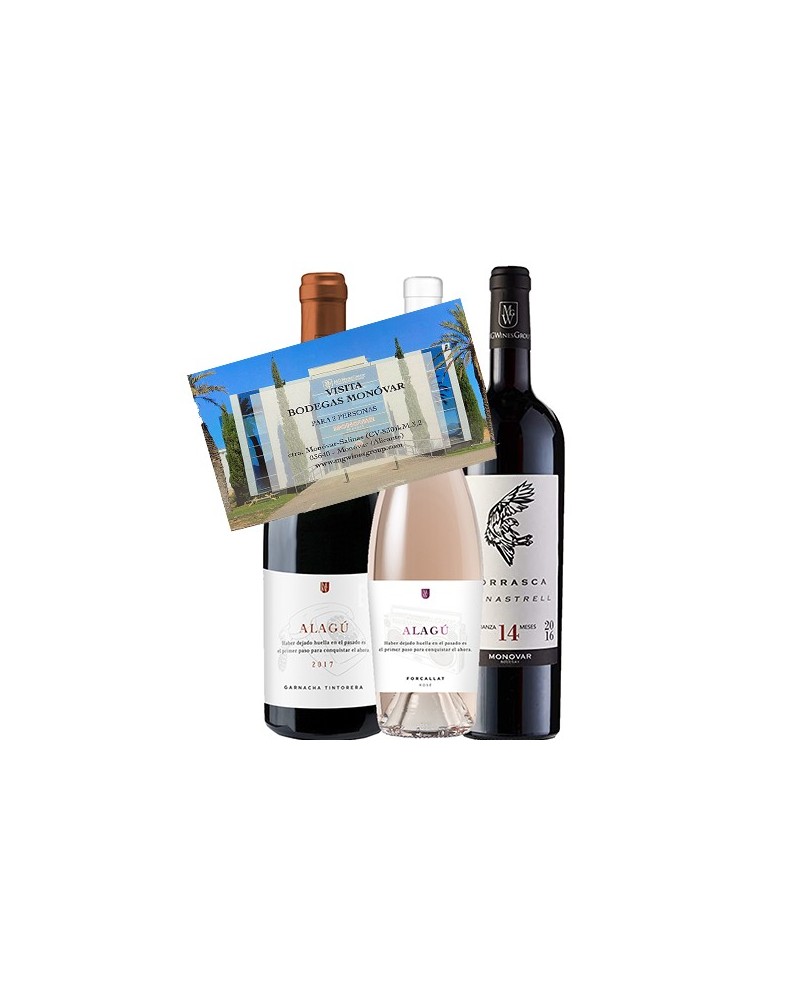 Pack Vinos M.G Wines 1 Bot Borrasca +1 Bot Alagú Rosado + 1 Bot Alagú Garnarcha + Visita bodega 