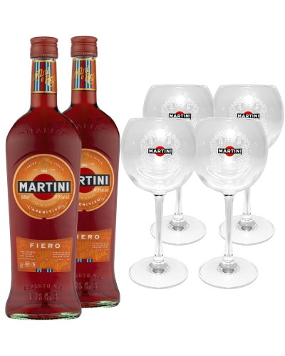 2 Martini Fiero + 4 Copas de regalo